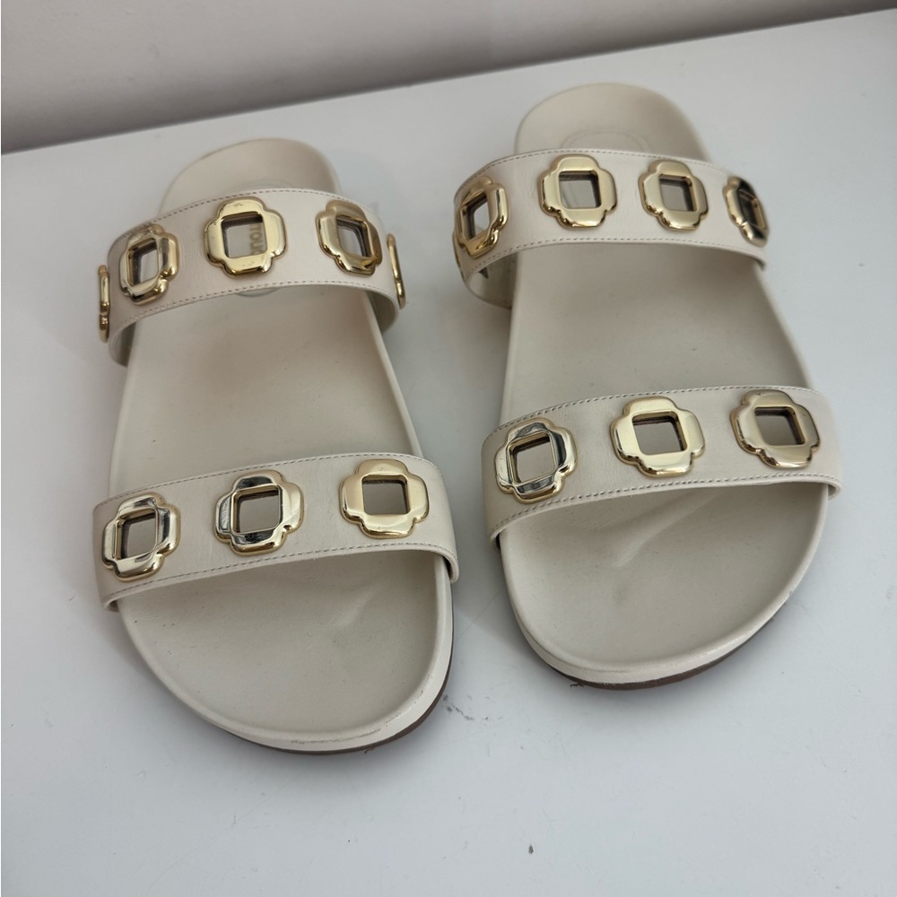 Larroudé Milan Slide In Ivory Leather 9.5 ivory leather - Picture 6 of 12